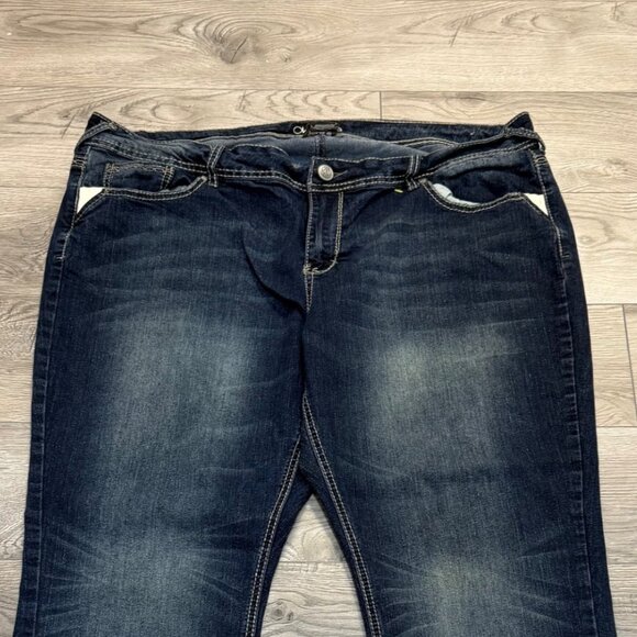 Avenue Blue Jeans Plus Size 20 Embroidered Back Pockets Skinny Stretch Denim - Picture 7 of 16